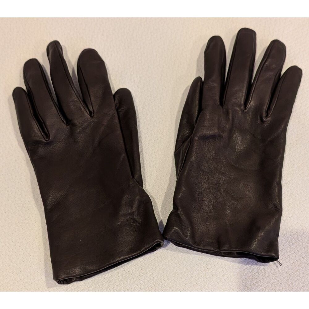 Fownes Leather Gloves – 8.5 – Cashmere Lining – Brown – Made in Philippines